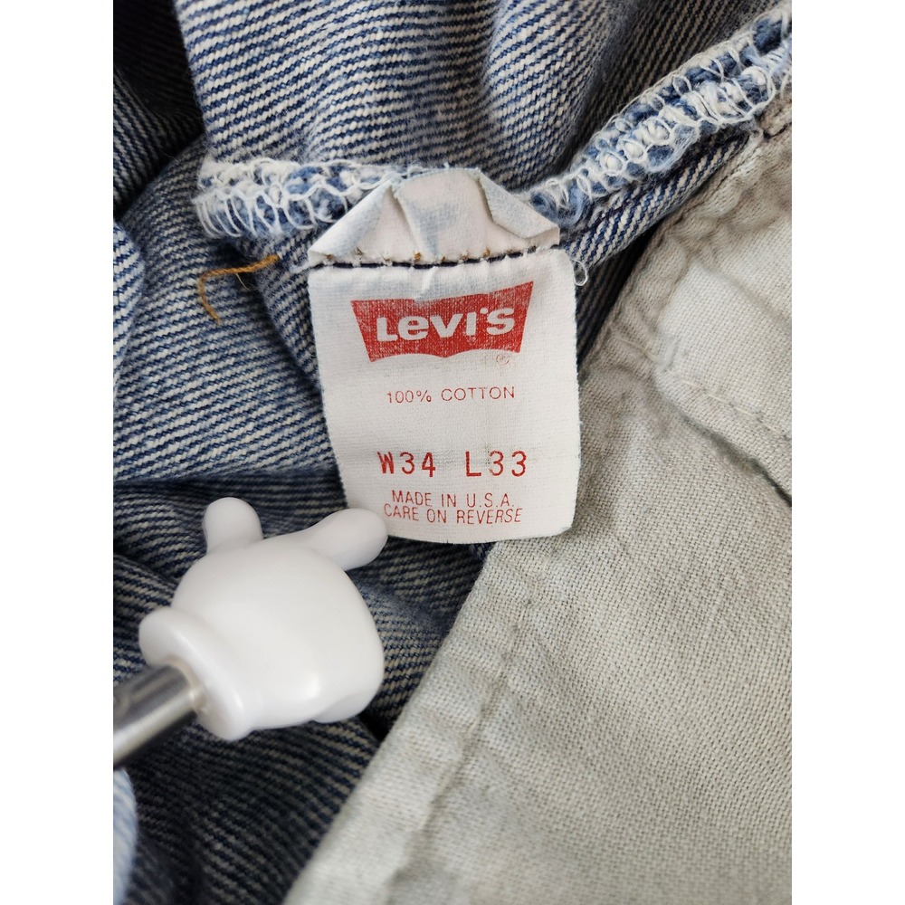 90s 501 Buttonfly Levis Jeans Tag Size 34 x 33 Distressed Grunge USA Made - Picture 5 of 12